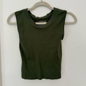 Free People Intimately Dark Green Muscle Tank Top
